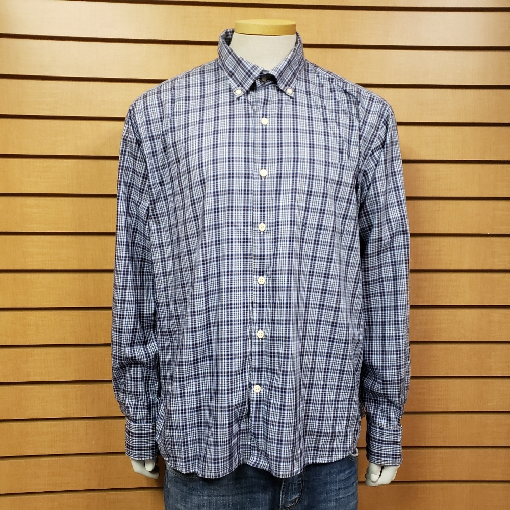 Peter Millar Button Down Shirt Size XL Plaid Long Sleeve